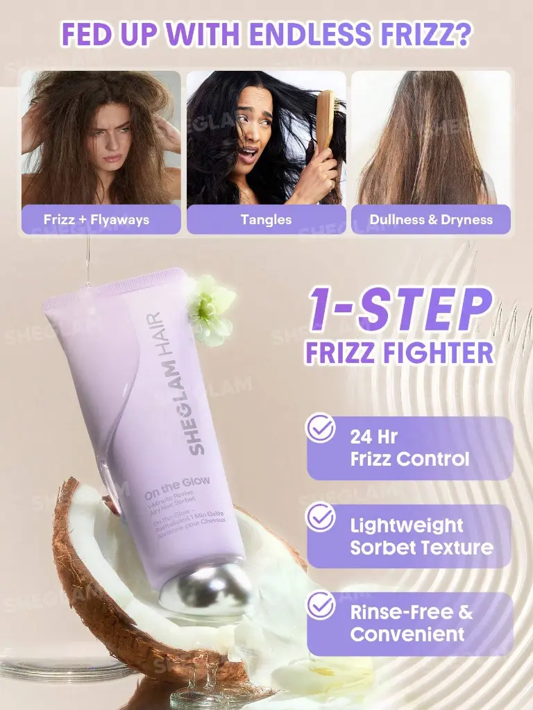 6978931640838 SHEGLAM - On The Glow 1-Minute Revive Airy Hair Sorbet 70g1.webp