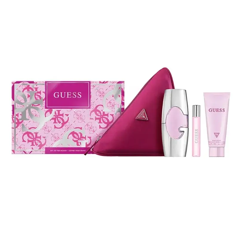 GUESS - GUESS PINK SET FOR WOMEN (75ML EDP+15ML TS+100ML BL+POUCH)