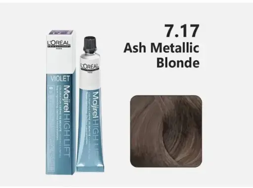Majirel - Loreal - Hair Coloring - Ash Metallic Blonde - Color# 7.17 - 50ml 